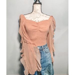 Flowy Arm Long Sleeve Stretchy Top